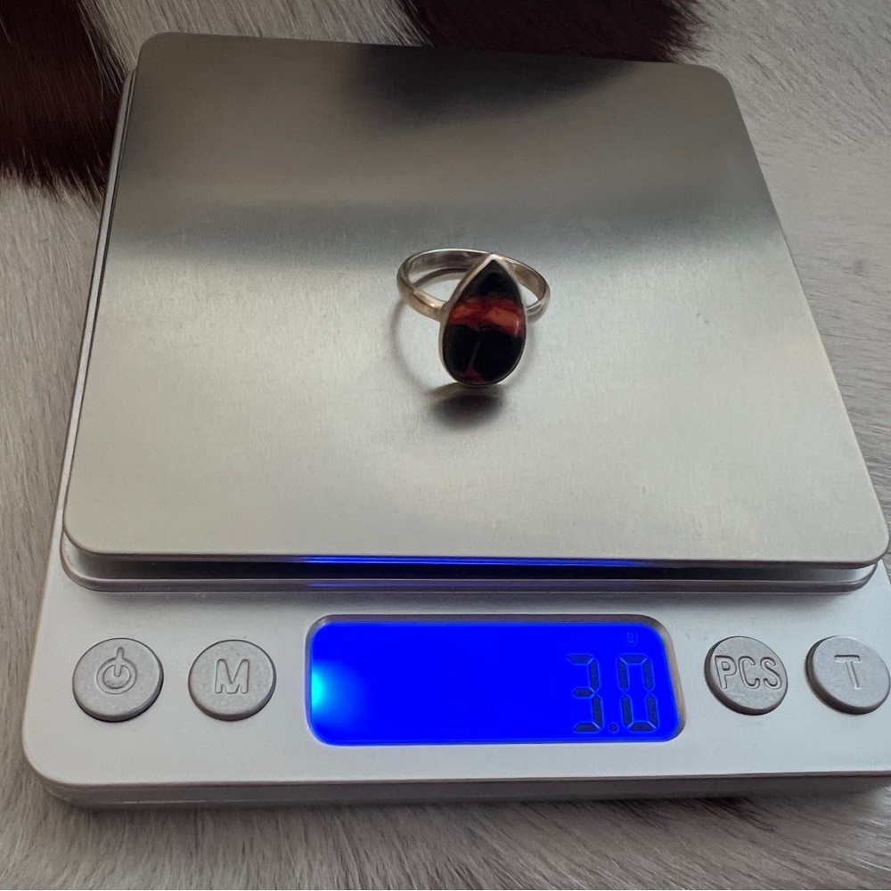 ❤️ Fire Dahlia Kingman Turquoise Teardrop Ring 925 Navajo Southwestern Size 7.75 - Picture 6 of 14